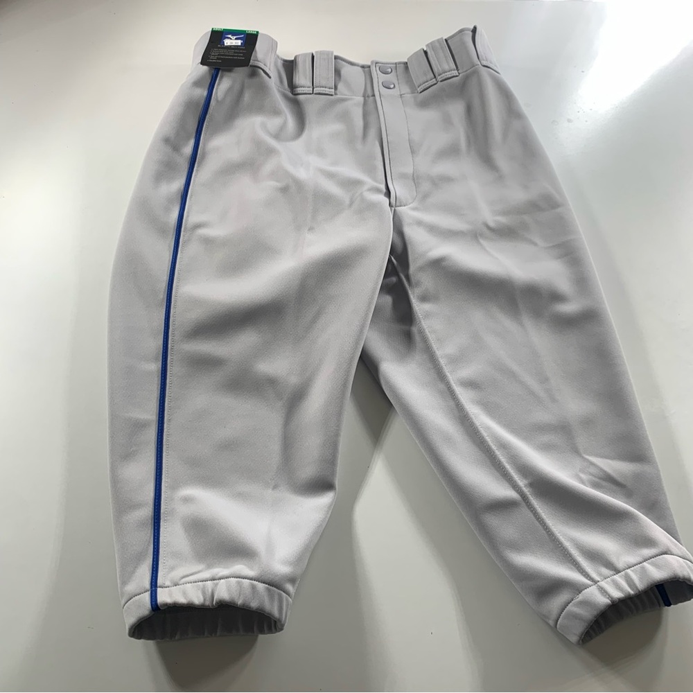 Mizuno Premier Adult Large Baseball Pants Short Knickers Pant Gray Royal